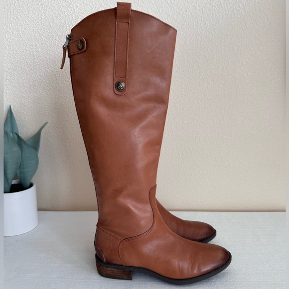 Sam Edelman Penny Whiskey Distressed Leather Knee
High Riding Boots Women's 6W - Picture 5 of 16